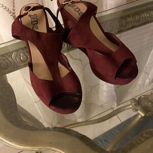 Brash Suede Wedges sling back size 8 1/2